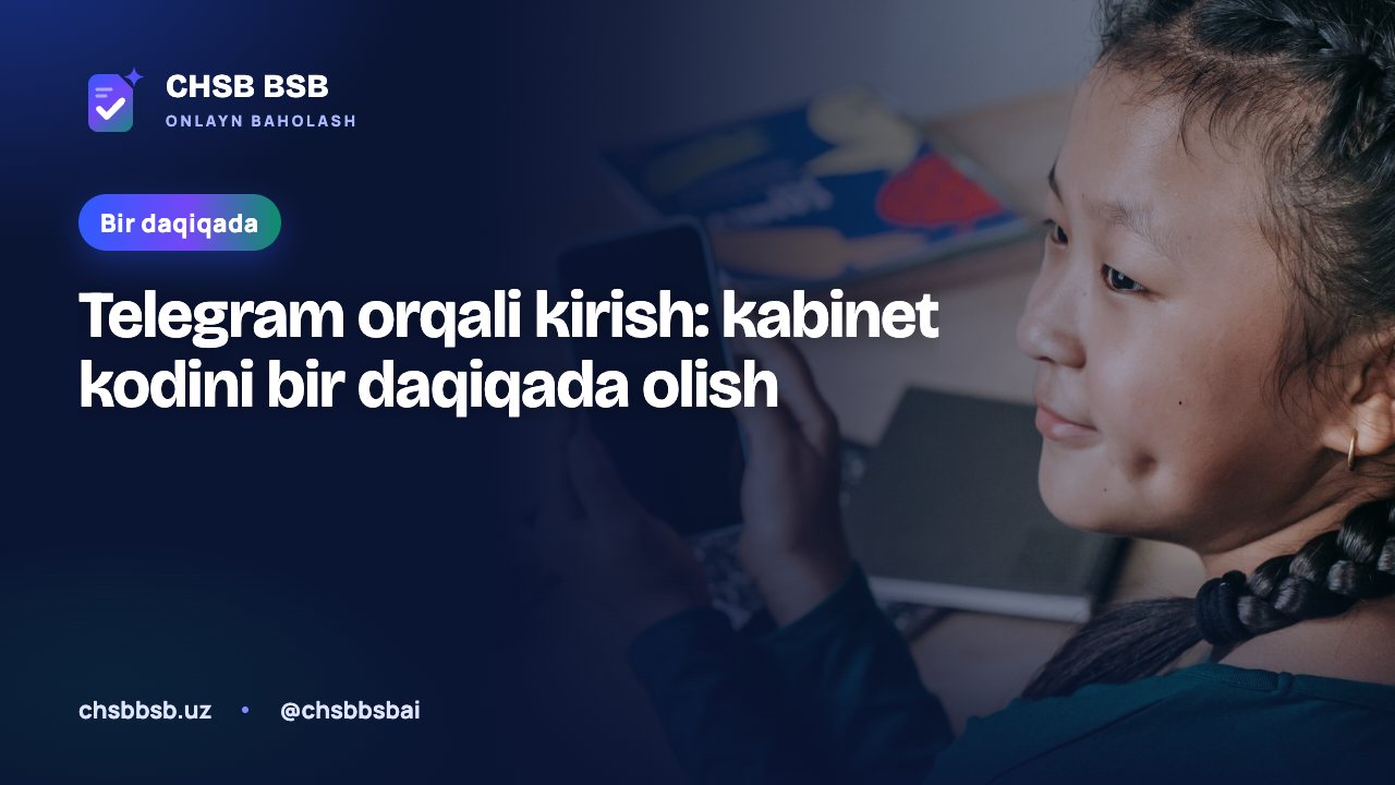 Telegram orqali kirish: kabinet kodini bir daqiqada olish